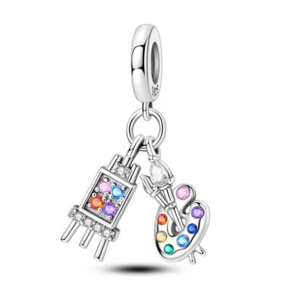 Silver Artist Drawing Kit Rainbow Gems Charm