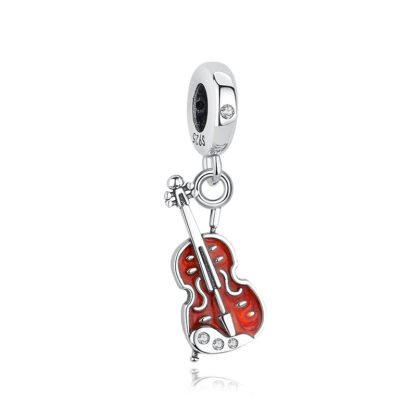 Orange Brown Violin Charm