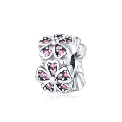 Geometric Pink Flowers Charm