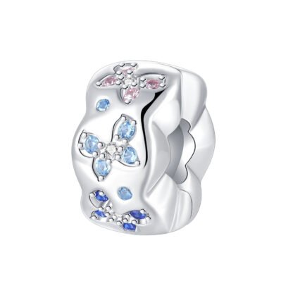 Silver Geometric Multiple Butterflies Charm