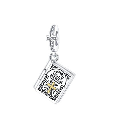 Silver Elegant Miniature Holy Bible Faith Charm