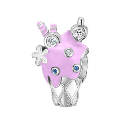 Silver Pink Oddity Ice Cream Charm