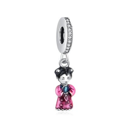 Asian Girl in Pink Gown Traditional Cultural Charm