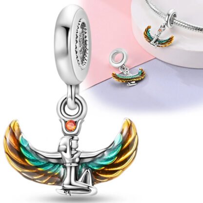 Silver Mythical Goddess Isis Egyptian Charm - Image 2