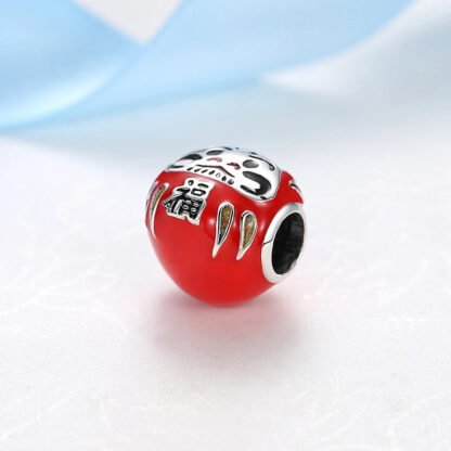 Friendly Red Daruma Doll Charm - Image 3
