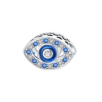 Silver Eye Blue and White Gems Vision Charm