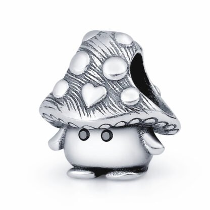 Silver Mushroom Monster Charm