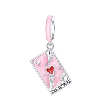 Pink The Lover Tarot Card Charm