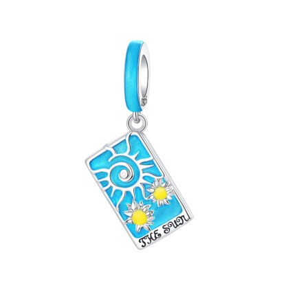 Blue The Sun Tarot Card Charm