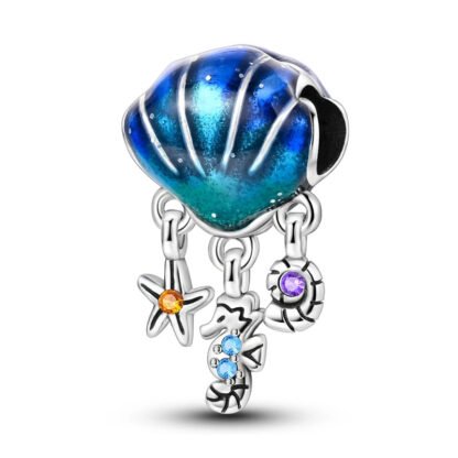 Oceanic Big Seashell Seahorse Starfish Dreamcatcher Charm