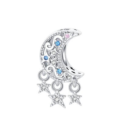 Silver Elegant Crescent Moon Charm