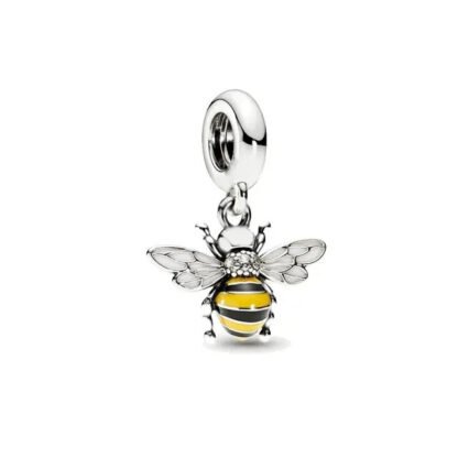 Yellow Bee White Wings Insect Charm