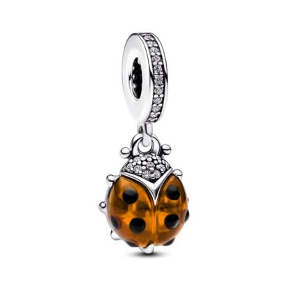 Shiny Orange Ladybug Charm