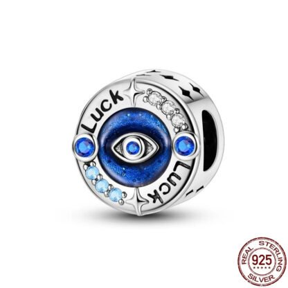 Silver Sparkles Blue Eye Lucky Charm