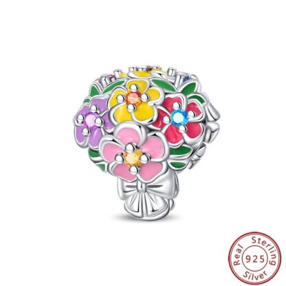 Colorful Floral Flower Bouquet Charm