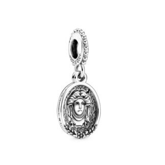 Silver Ornate Classical Portrait Charm