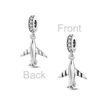 Silver Sharp Stylistic Airplane Charm