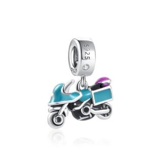 Teal Blue Geometric Motorbike Vehicle Charm