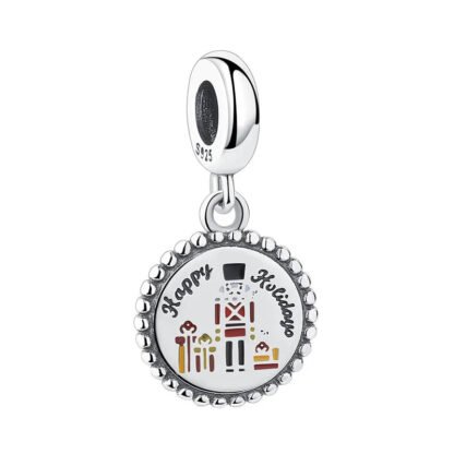 Silver Happy Holidays Nutcracker Charm