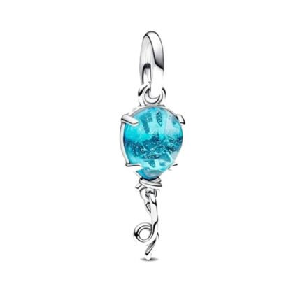 Silver Scepter Blue Gem Magical Charm