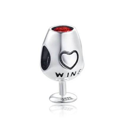 Silver Simple Wine Glass Wine Lover Charm