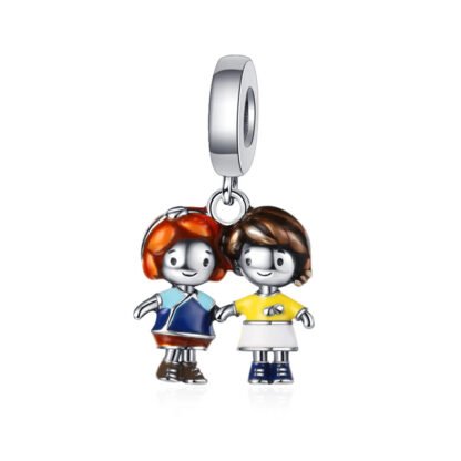 Silver Brunette Ginger Duo Friendship Roommate Charm