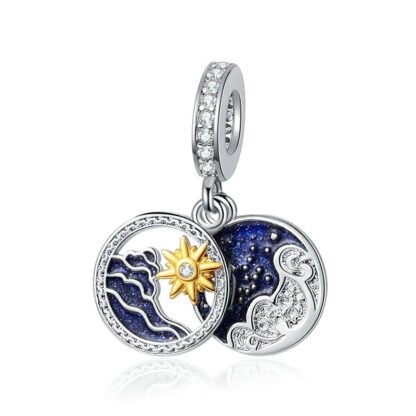 Blue Sea Yellow Star Night Sky Scenery Charm