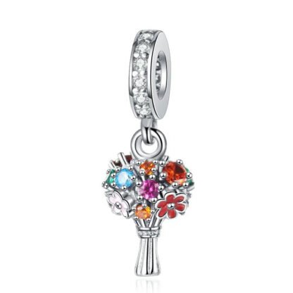 Vivid Gems Flower Bouquet Charm