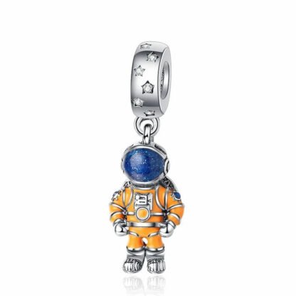 Orange Astronaut Space Blue Helmet Charm