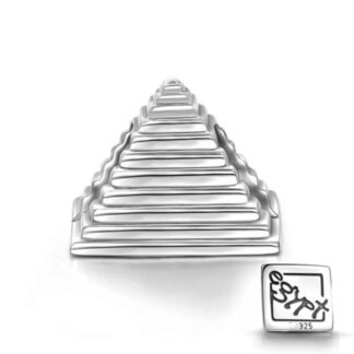 Silver Geometric Pyramid Egypt Charm