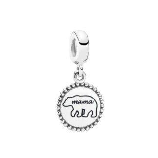 Silver Mama Bear Medal Charm