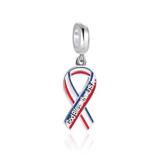 God Bless USA Ribbon Charm