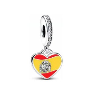 Silver Heart Wavy Spain Love Big Emblem Country Charm