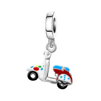 Silver Scooter Colorful Paint Dots Scooter Charm