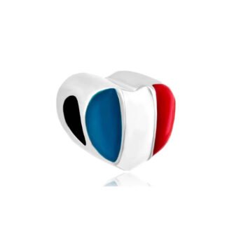 Silver Simple France Heart Charm