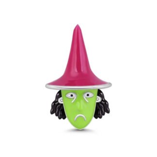Green Witch Head Pink Hat Charm