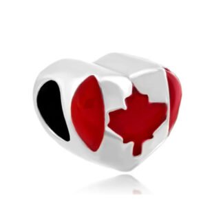 Silver Simple Canada Heart Charm