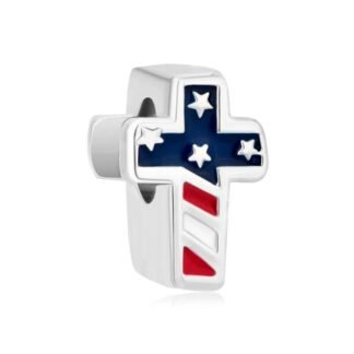 Silver Christianity Cross USA Religious Charm