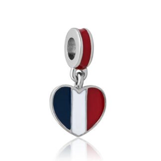 Silver Heart France Love Red Band Country Charm