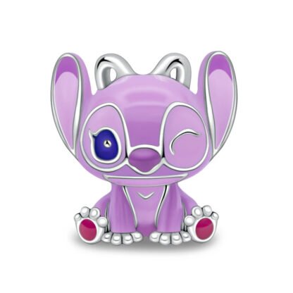 Silver Pink Alien Angel Stitch Disney Charm