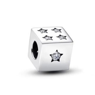 Silver Stars Dice Charm