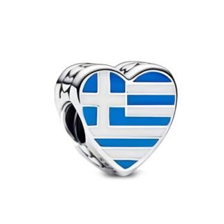 Silver Greece Country Heart Charm