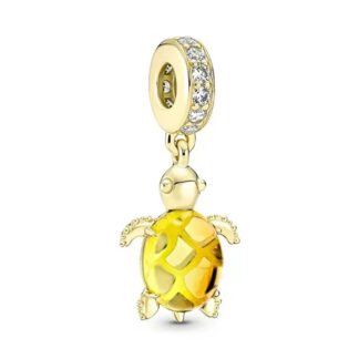 Golden Glistening Turtle Charm