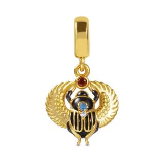 Golden Black Grand Scarab Mystical Gems Charm