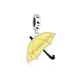 Silver Black Yellow Umbrella FRIENDS Pop Culture Charm