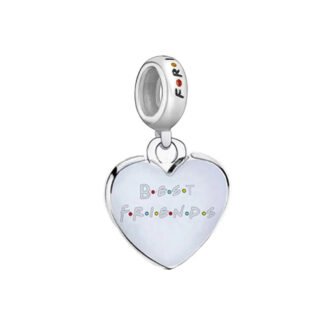 Silver White Heart FRIENDS Pop Culture Charm