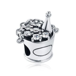 Silver Champagne Ice Bucket Drink Charm