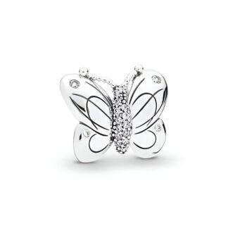 Silver Minimal Butterfly Charm