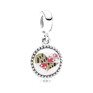 Puzzled Patterned Heart Medal Charm