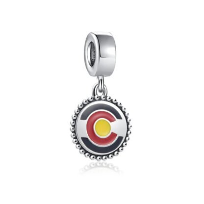 Silver Colorado Flag Medal Charm
